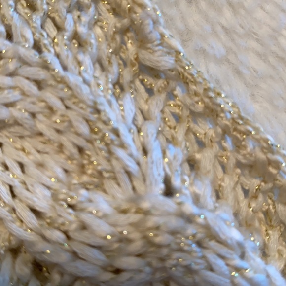 MYSTREE cream woven sleeveless peplum sweater.  Large. - Picture 9 of 9